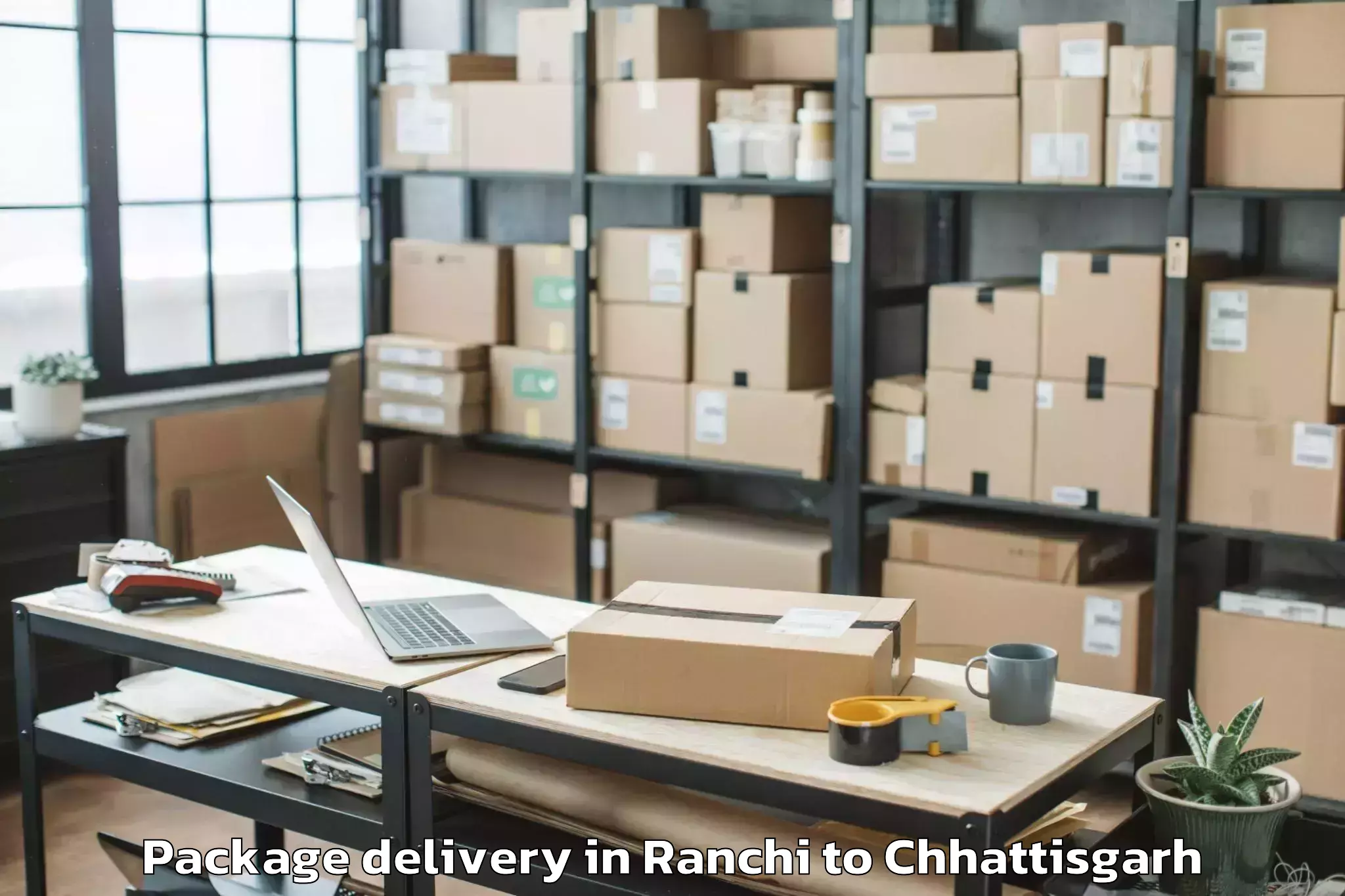 Get Ranchi to Op Jindal University Raigarh Package Delivery